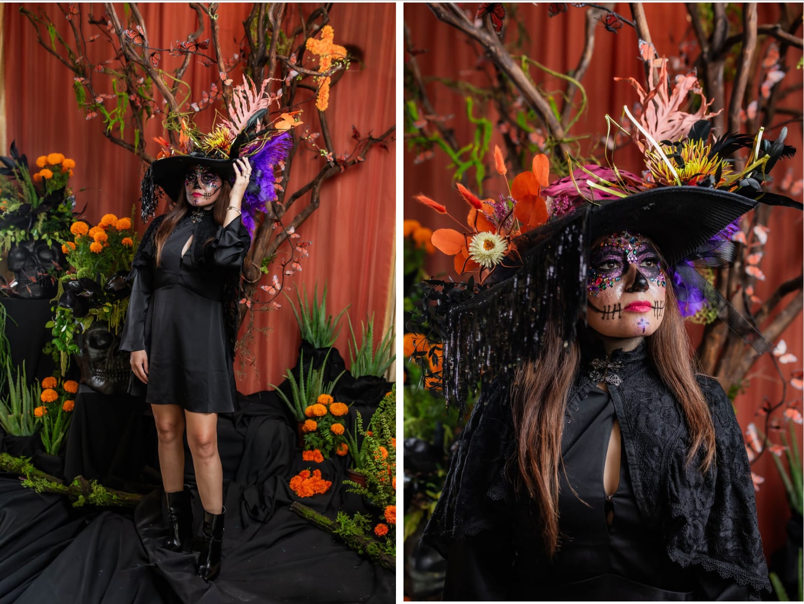 Las Catrinas, con todo su colorido floral, presentes en San Pedro